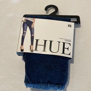 Hue ‘ripped knee denim leggings’ - ink wash